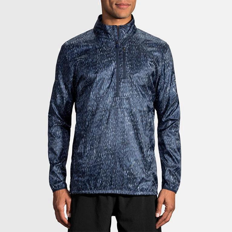 Jaquetas De Corrida Brooks Lsd Pullover Masculino Brasil - Azuis (58703QDRE)